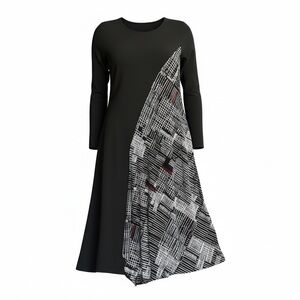 SUN KIM Black & White Knit Dress Size Large